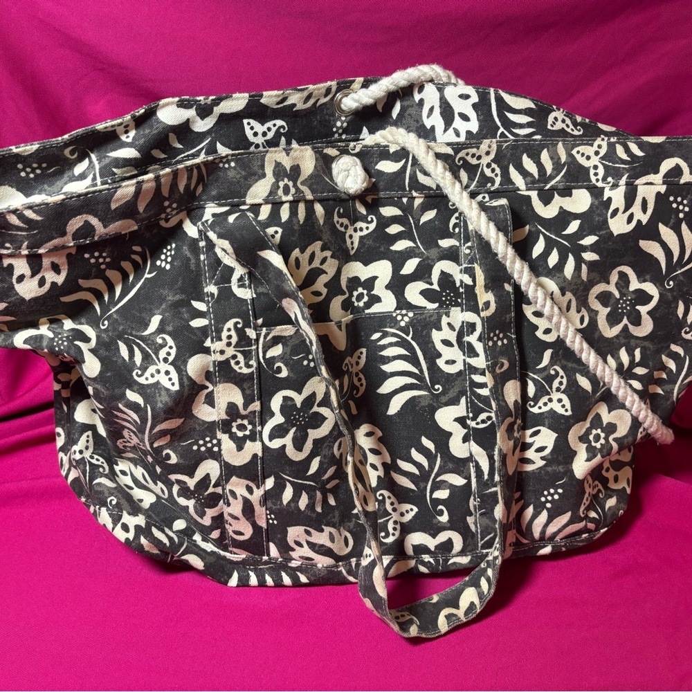 Mixit Black and White Floral Tote